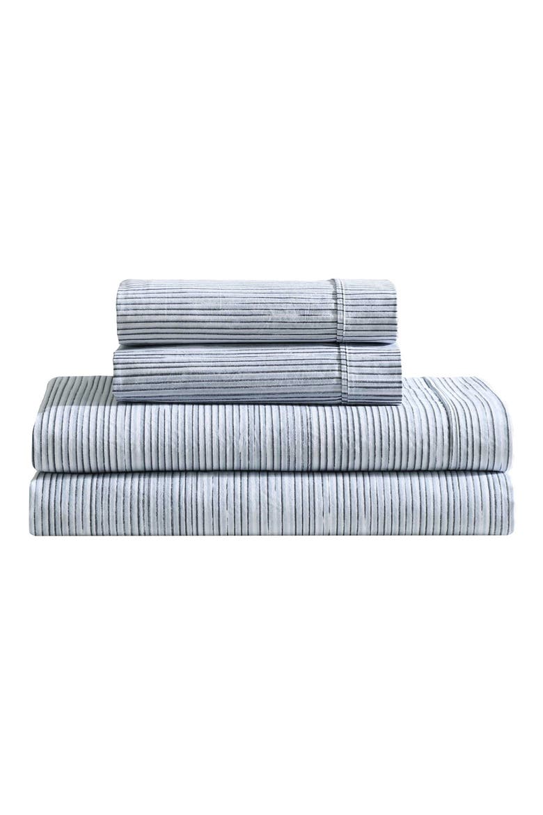 Wavy Stripe Washed Percale Sheet Set, Main, color, LIGHT BLUE