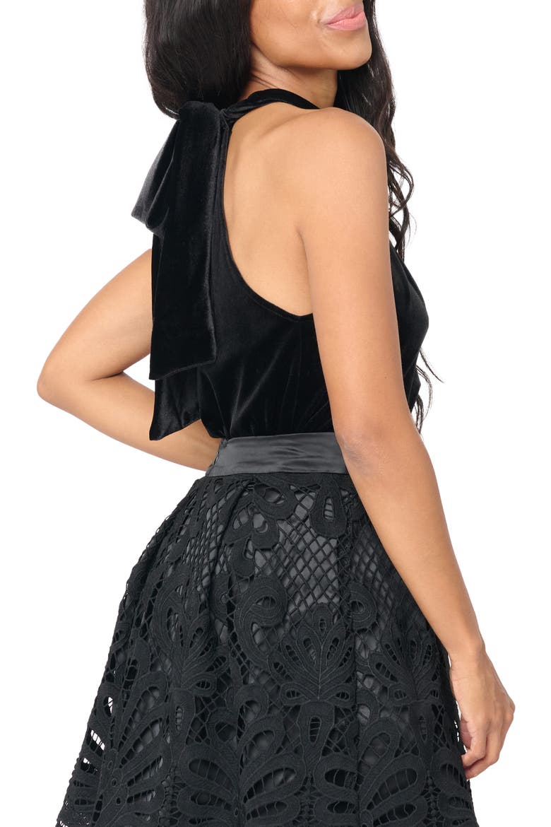Velvet Halter Top, Alternate, color, BLACK