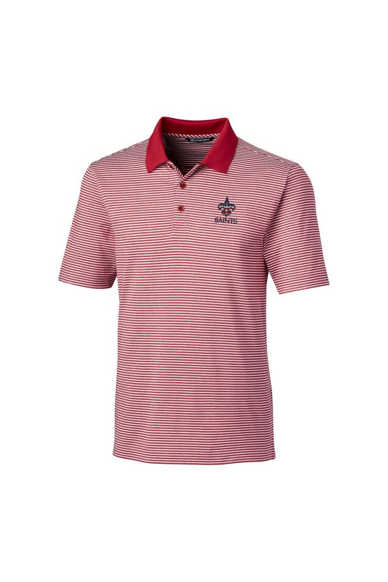 Men's Cutter & Buck Cardinal New Orleans Saints Team Forge Tonal Stripe Stretch Polo, Alternate, color, Cardinal