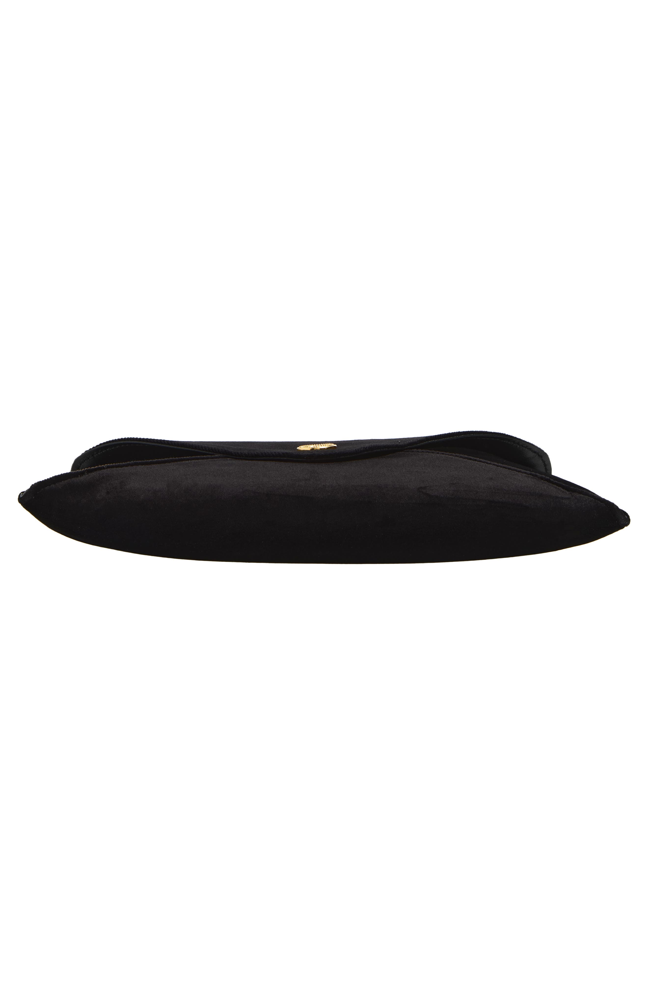 Medallion Velveteen Envelope Clutch, Alternate, color, BLACK
