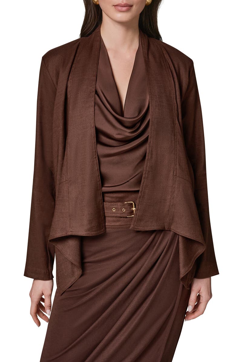 Donna Karan New York Drape Front Jacket, Main, color, Canyon