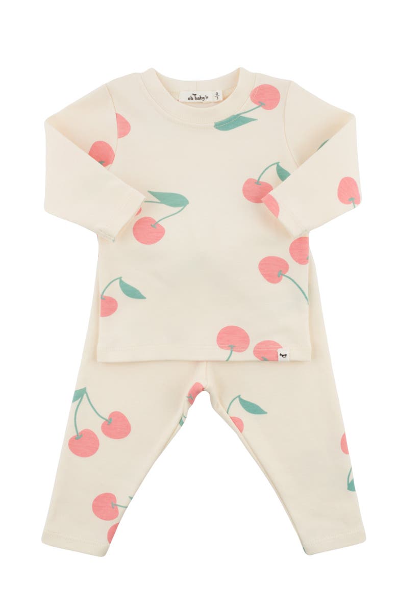 oh baby! Cherries Two Piece Set, Main, color, Milk