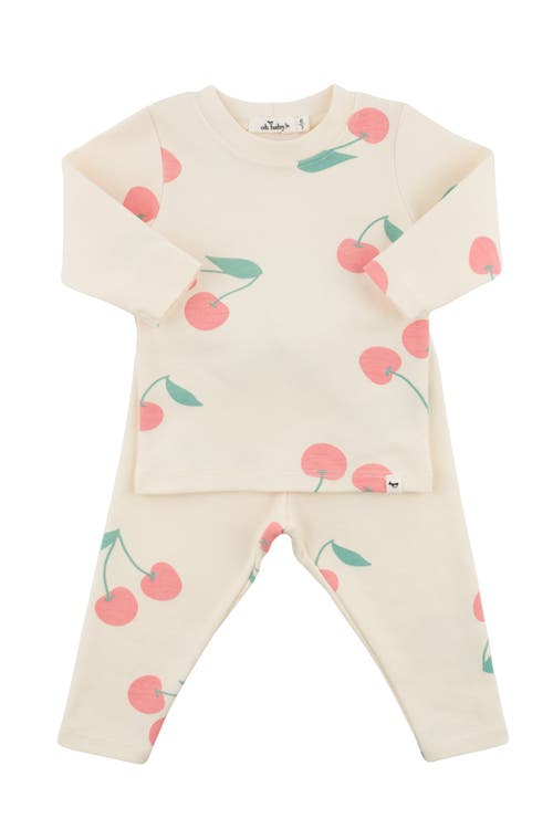 Oh Baby ! Cherries Two Piece Set In Milk