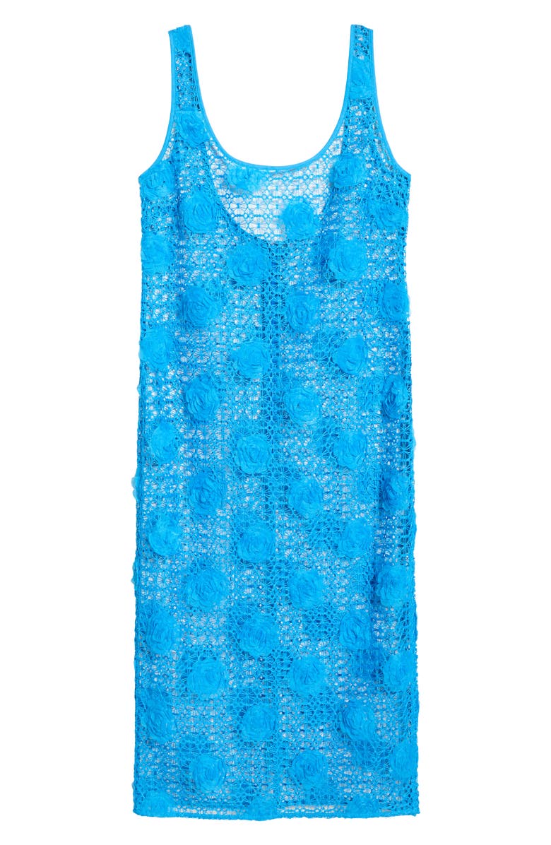 Milly 3D Knit Mesh Cover-Up Dress, Main, color, Blue