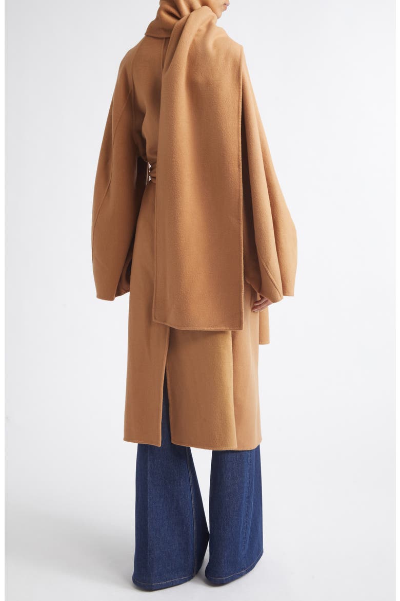 Valiant Wool Blend Coat with Scarf, Alternate, color, CAMEL