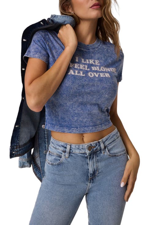 Marilyn Slogan Cropped Graphic Tee