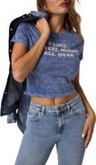 GUESS Marilyn Slogan Cropped Graphic Tee