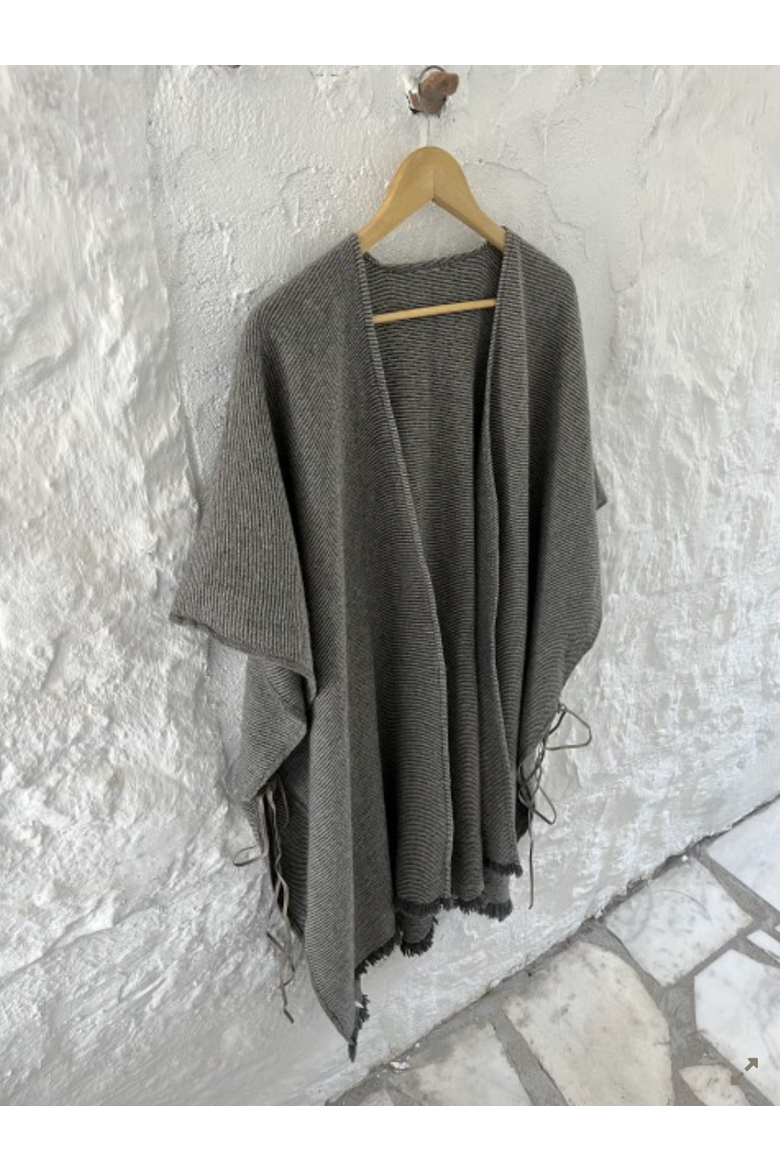 Wool Poncho, Main, color, Grey