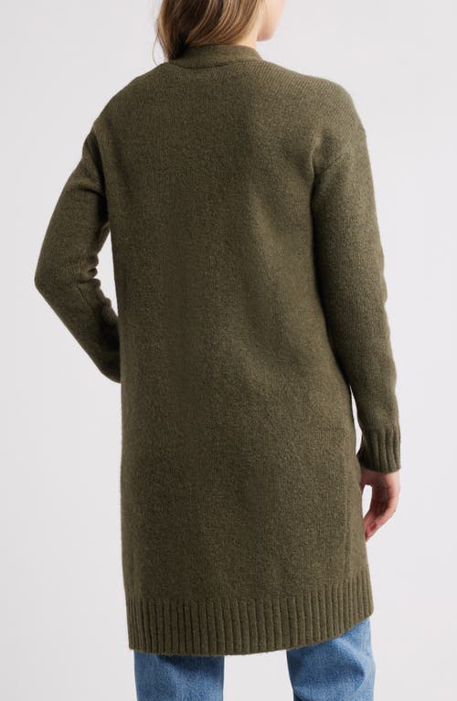 Caslonr Caslon(r) Easy Long Cozy Cardigan In Olive Sarma