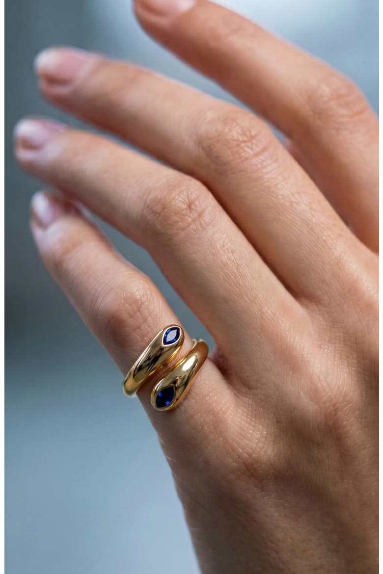 Blue The Twisted Stone Pinky Ring, Alternate, color, GOLD