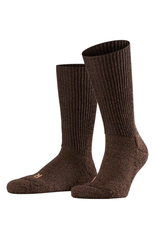 Falke Walkie Ergo Crew Socks in Dark Brown 