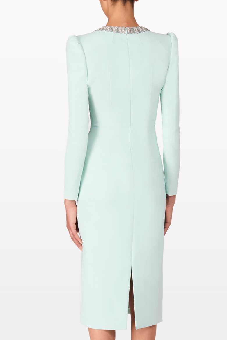 Cora Long-Sleeve Midi Dress, Alternate, color, Lagoon