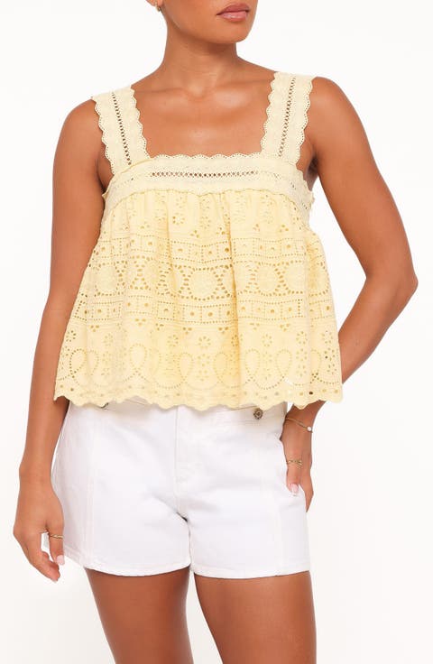 Aideen Sleeveless Eyelet Top