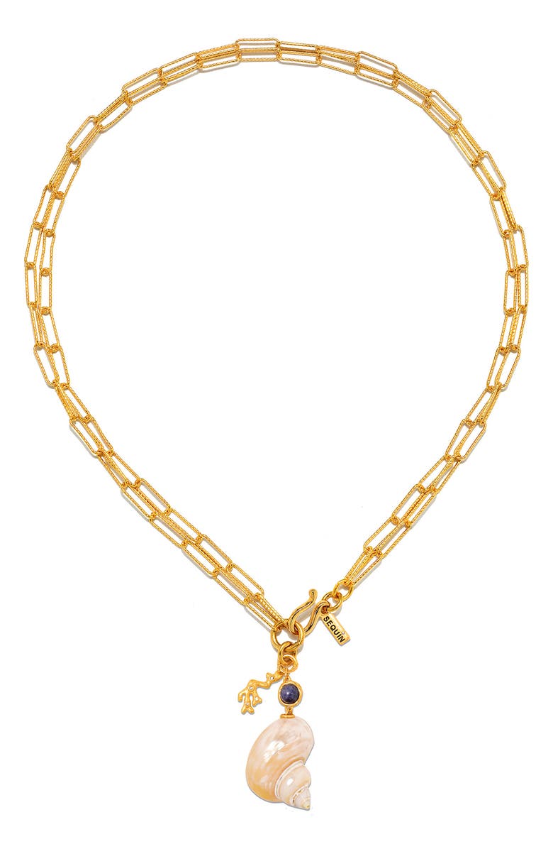 Sequin Calypso Convertible Charm Necklace, Main, color, Gold