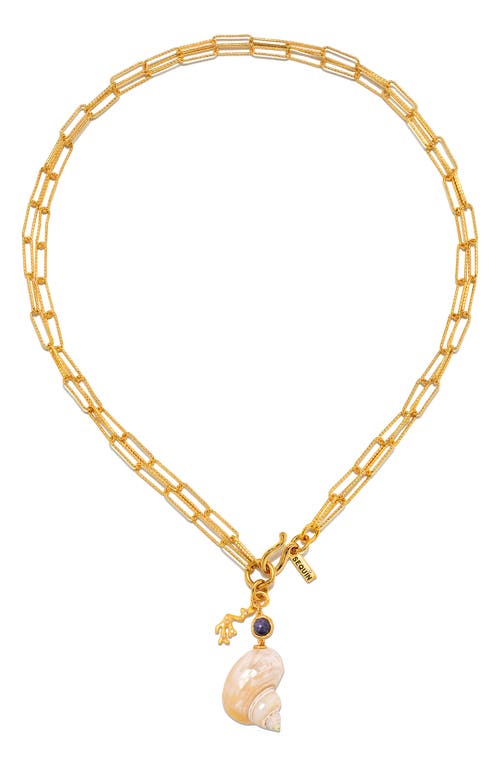 Sequin Calypso Convertible Charm Necklace In Gold