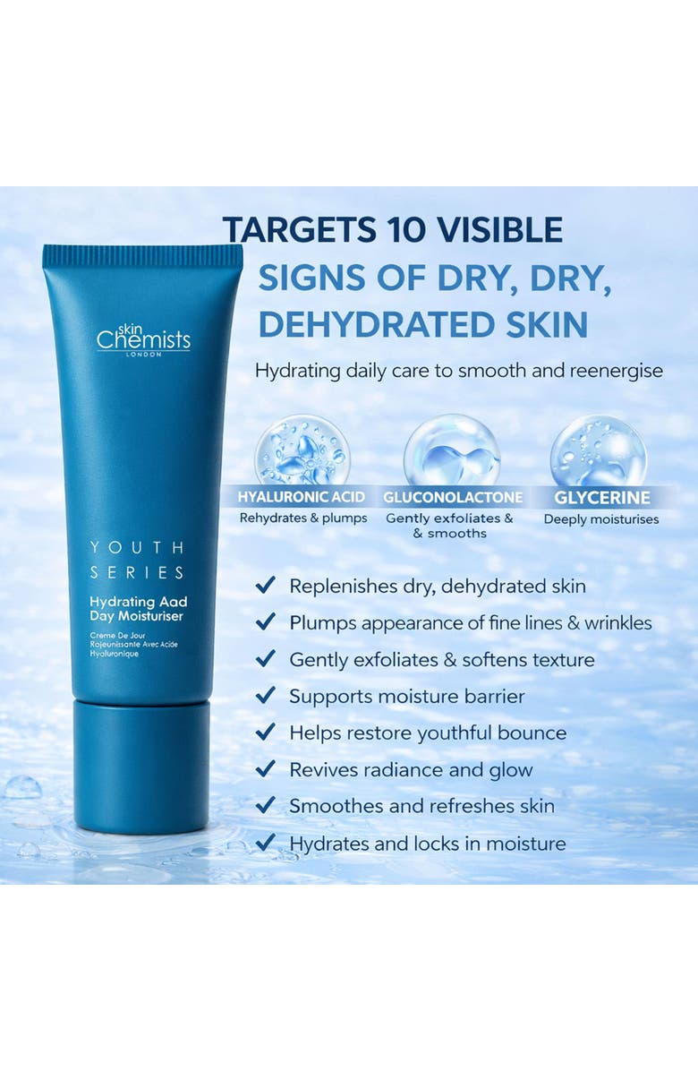 SKINCHEMISTS Hyaluronic Acid Day Moisturiser 50ml for Dryness, Fine Lines & Wrinkles, Alternate, color, White