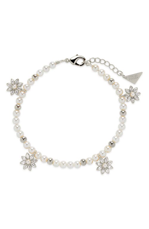 Sterling Forever Esti Cubic Zirconia & Cultured Pearl Bracelet