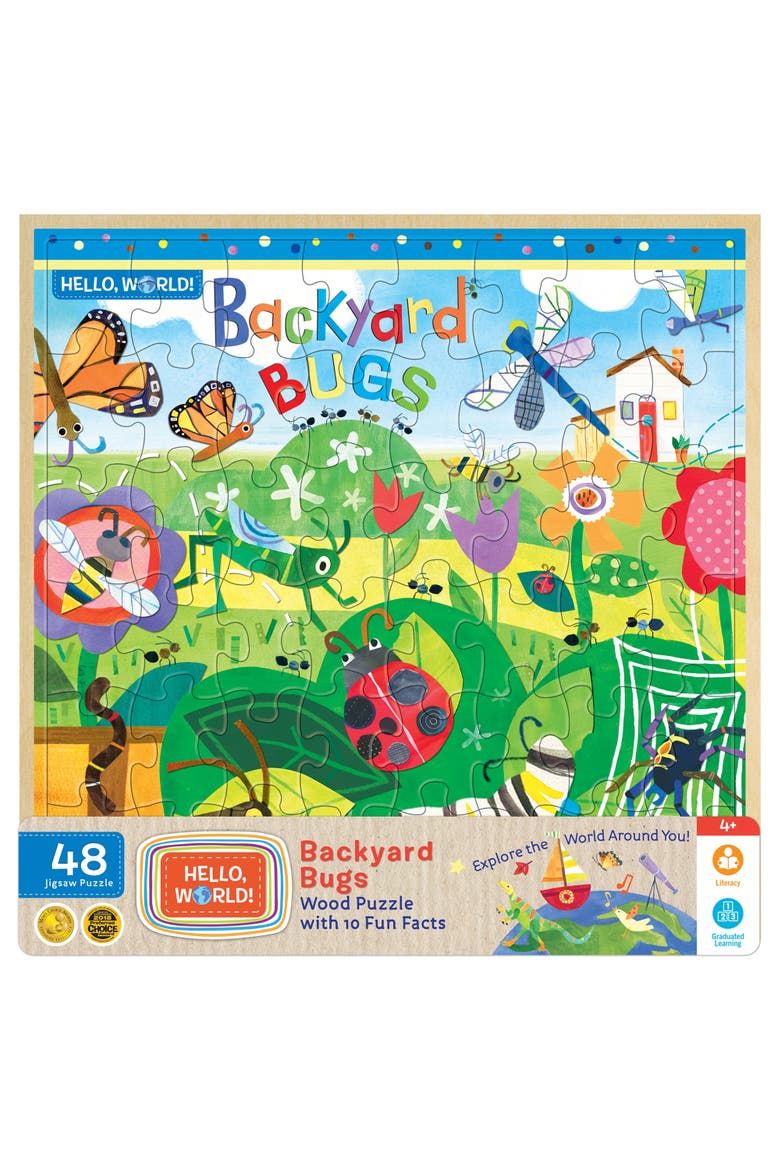 Backyard Bugs 48 Piece Wood Puzzle, Main, color, Multicolor