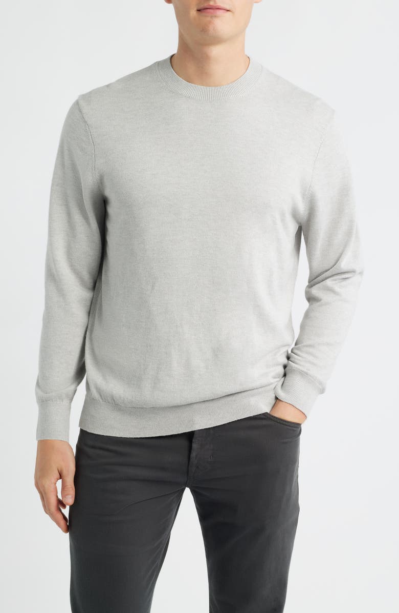 Mizzen+Main Heritage Crewneck Sweater, Main, color, Light Gray Heather