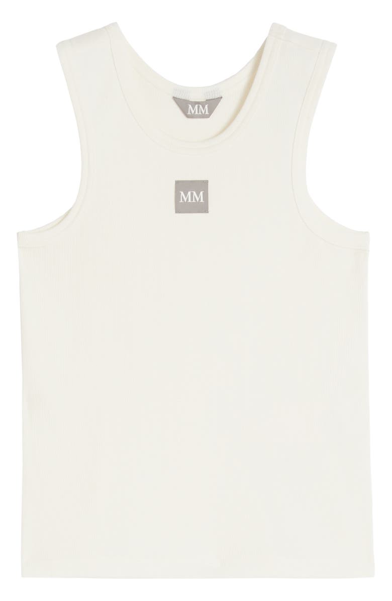 MM by Max Mara Tondo Stretch Cotton Tank, Alternate, color, White