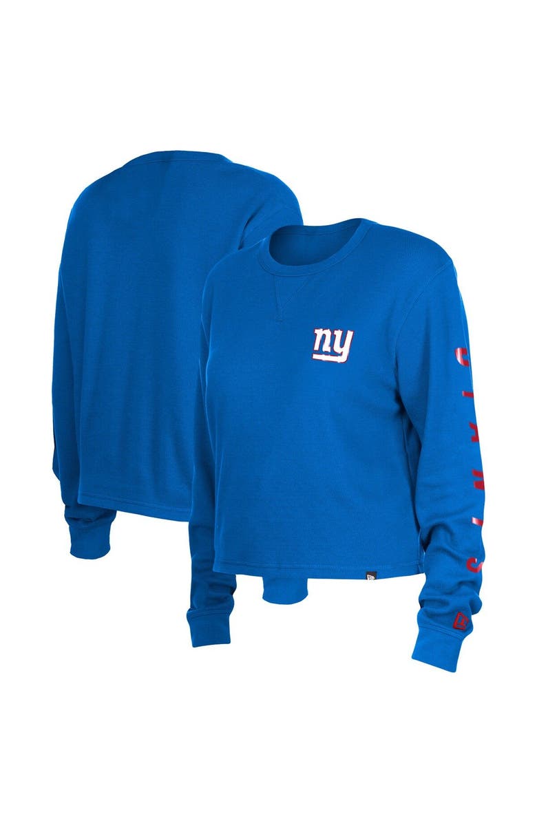 New Era Women's New Era Royal New York Giants Thermal Crop Long Sleeve T-Shirt, Main, color, Royal