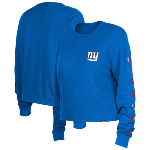 Women's New Era  Royal New York Giants Thermal Crop Long Sleeve T-Shirt