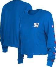 New Era Women's New Era Royal New York Giants Thermal Crop Long Sleeve T-Shirt