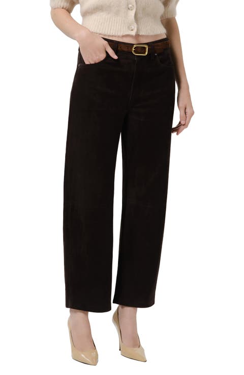 Miro High Waist Suede Barrel Jeans