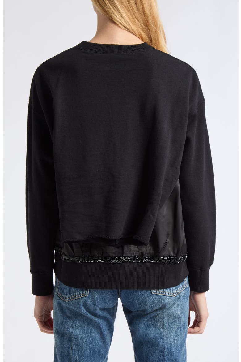 Paneled Bead Trim Sweatshirt, Alternate, color, BLACK