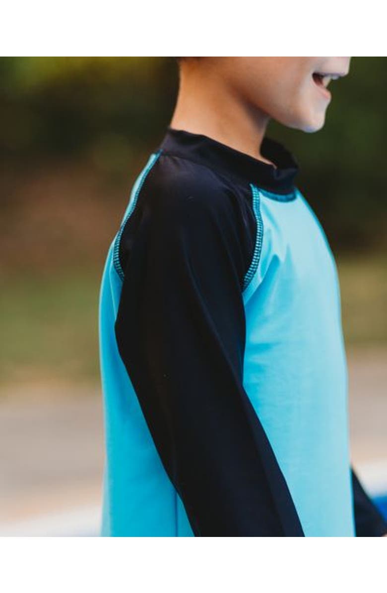 CITY THREADS Boys UPF 50+ Long Sleeve Rashguard, Alternate, color, White/Navy