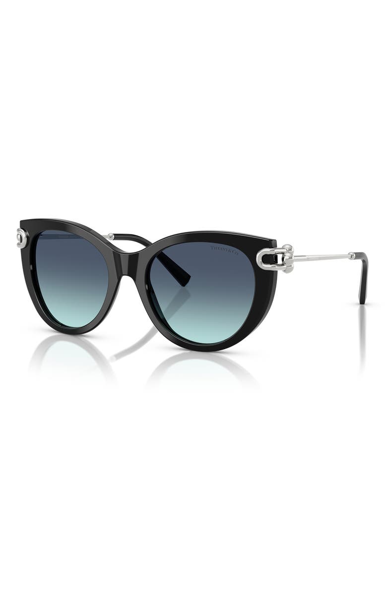 Tiffany & Co. 53mm Gradient Butterfly Sunglasses, Alternate, color, Black / Azure Gradient Blue