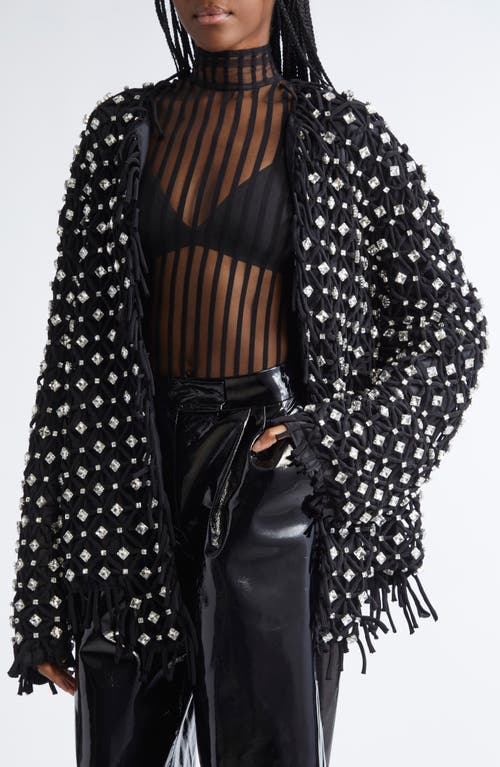 Laquan Smith Crystal Embellished Jacket In Black