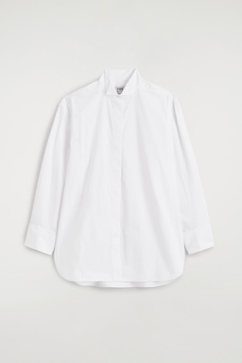 Wing-Collar Cotton Tuxedo Shirt, Alternate, color, WHITE