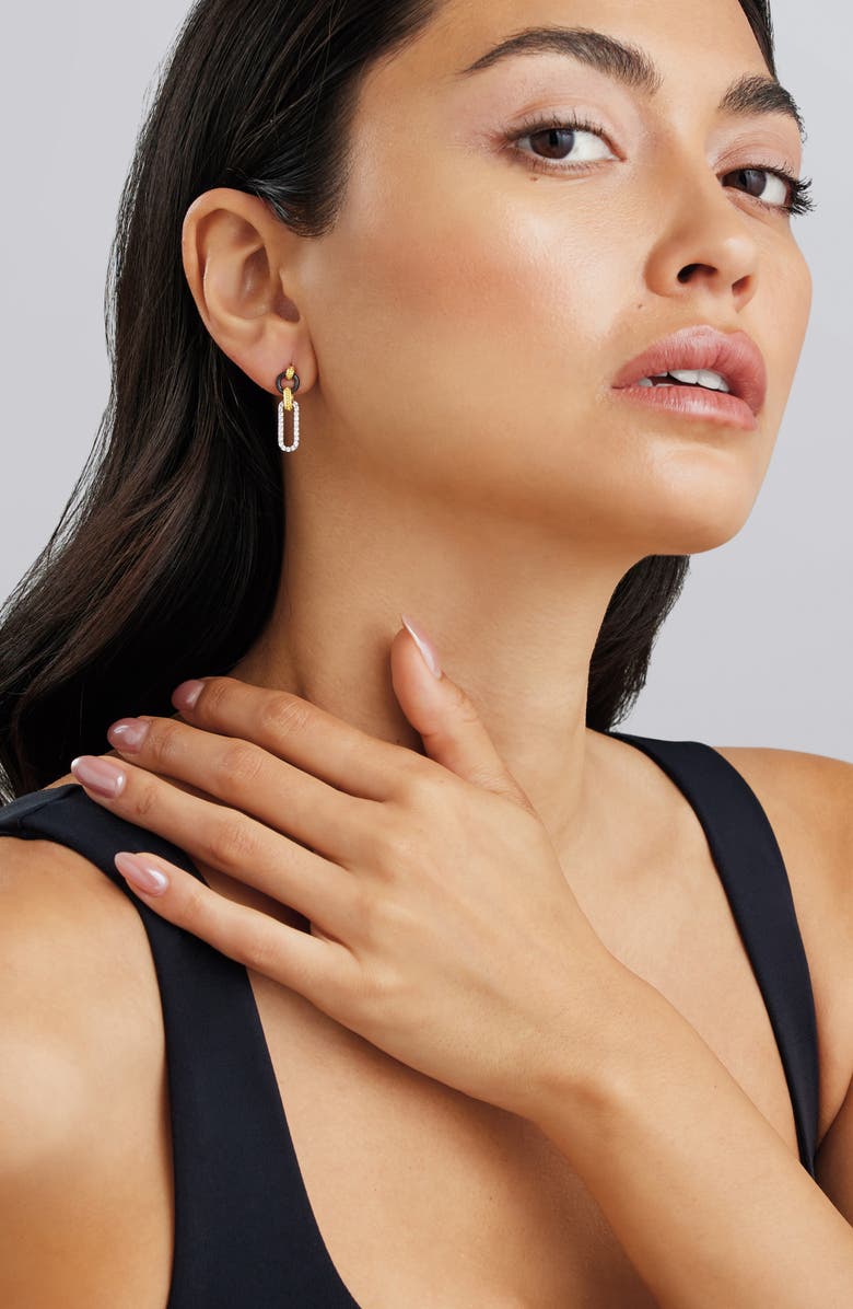 LAGOS Diamond & Caviar Drop Earrings, Alternate, color, Gold