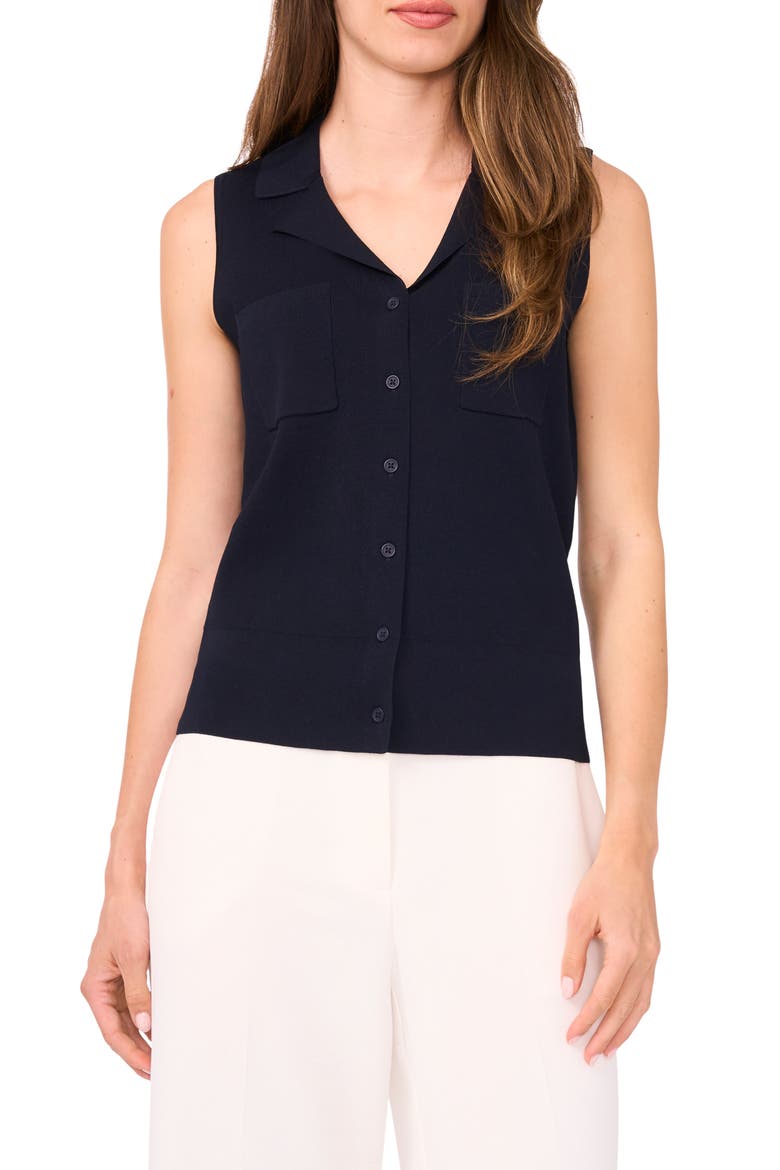 Lapel Collar Sweater Vest, Main, color, NAVY DEPTHS