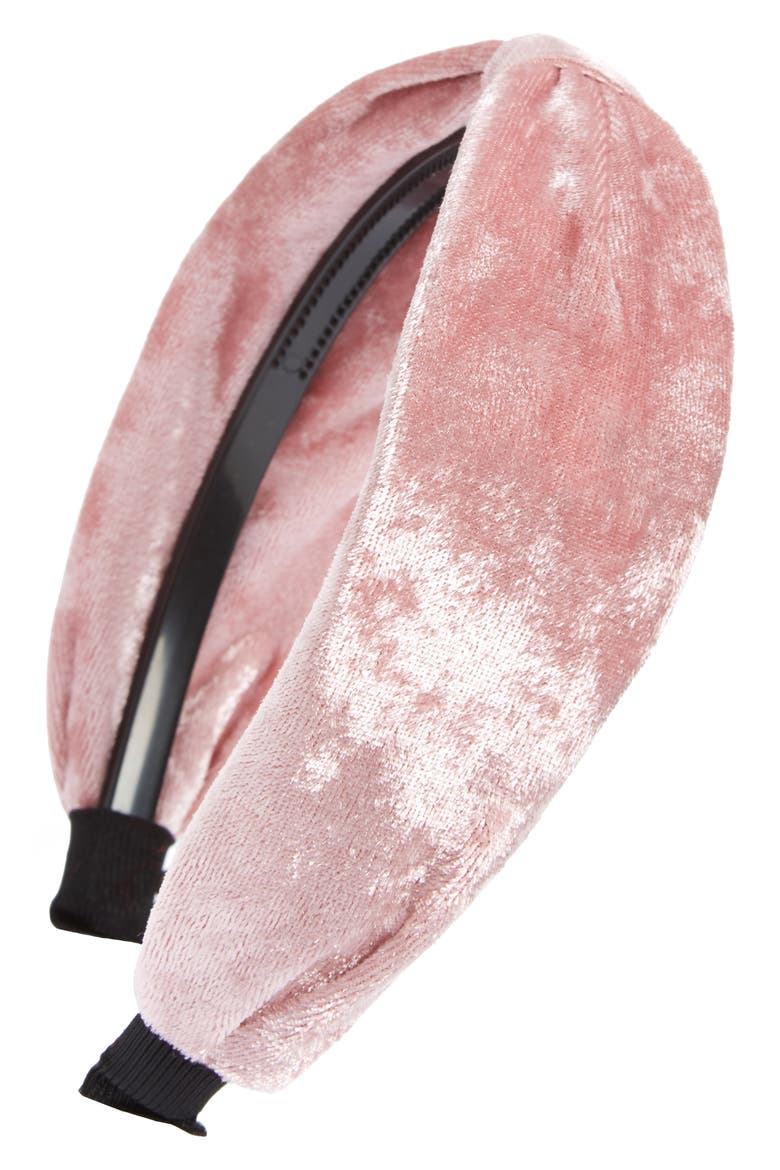 Velvet Knot Headband, Main, color, LIGHT PINK