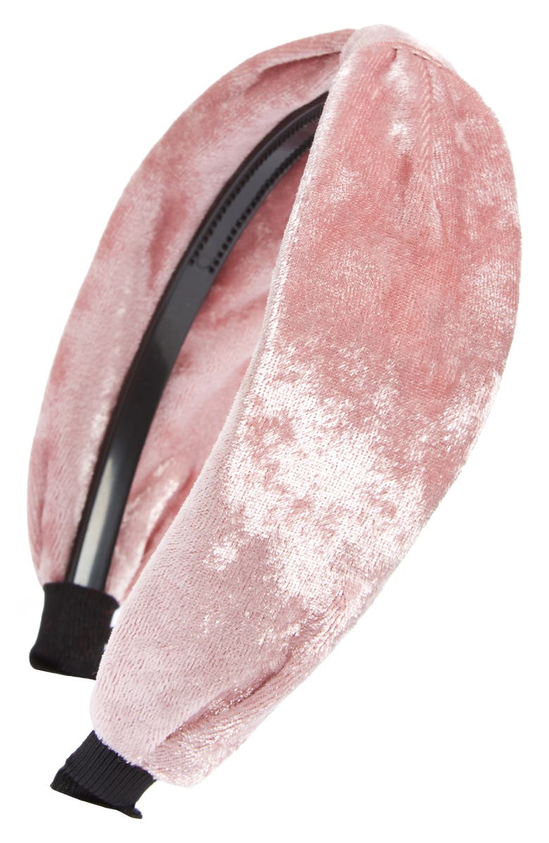 Cara Velvet Knot Headband, Main, color, 