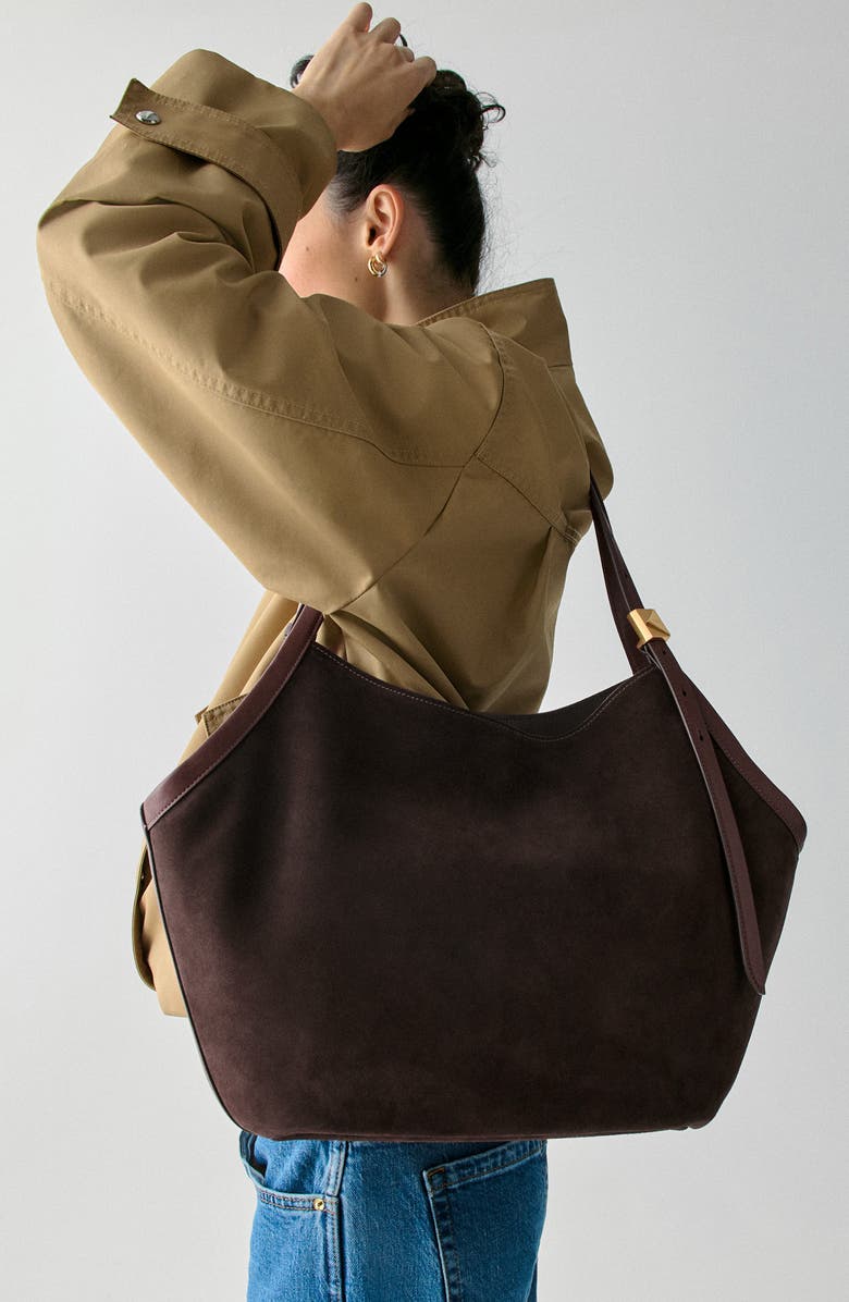 Kate Spade New York deco suede tulip tote, Alternate, color,