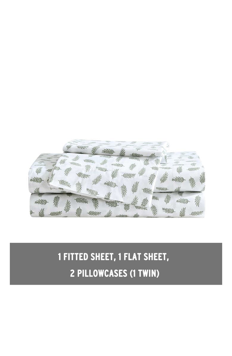 Eddie Bauer Laurel Leaves Cotton Sheet Set, Alternate, color, White/ Green