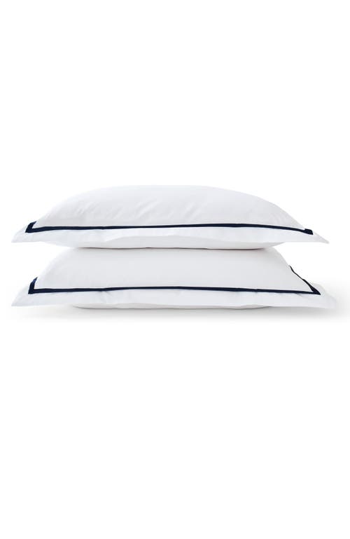 Christy Beaumont Luxury Cotton Percale Oxford Style Pillow Sham Pairs In Navy