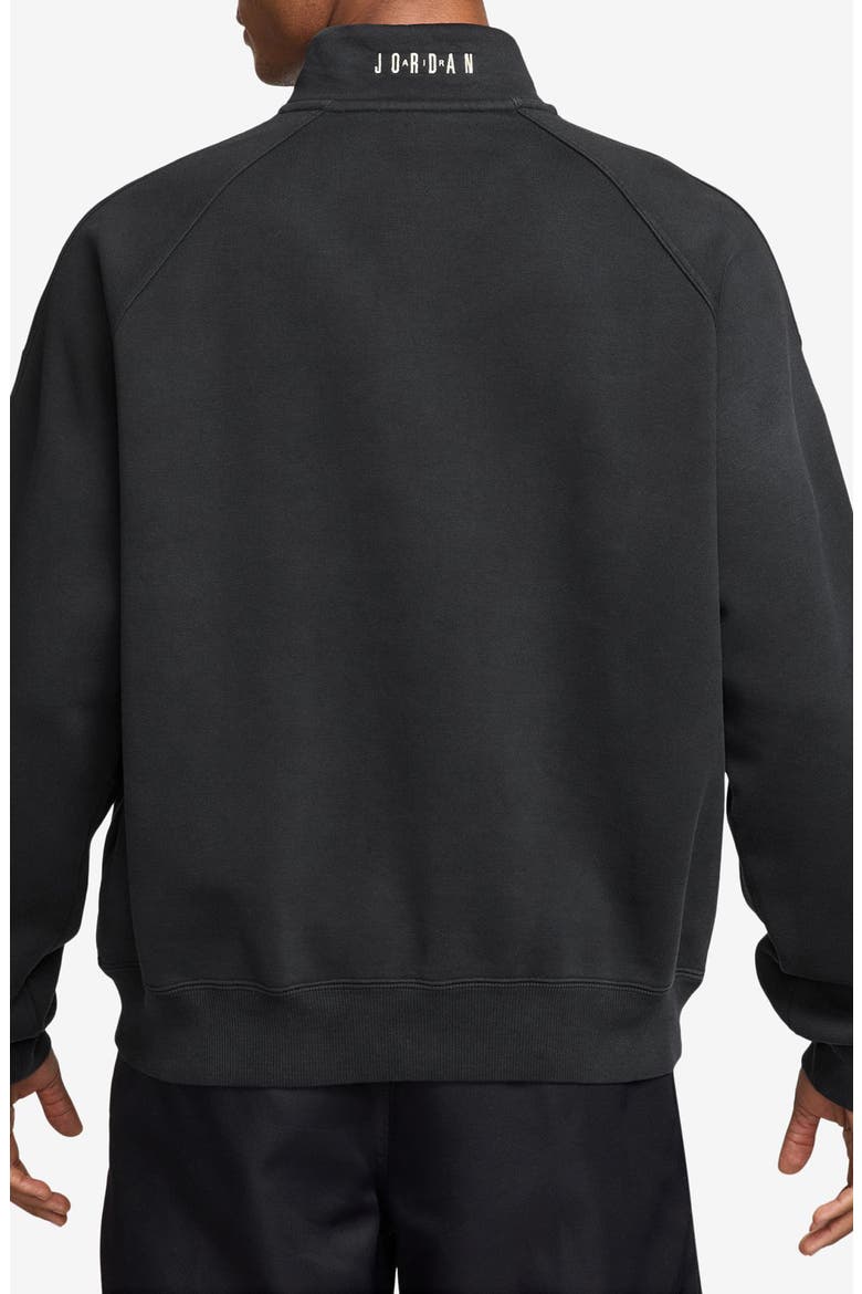 Flight Oversize Fleece Quarter Zip Pullover, Alternate, color, BLACK/ SAIL