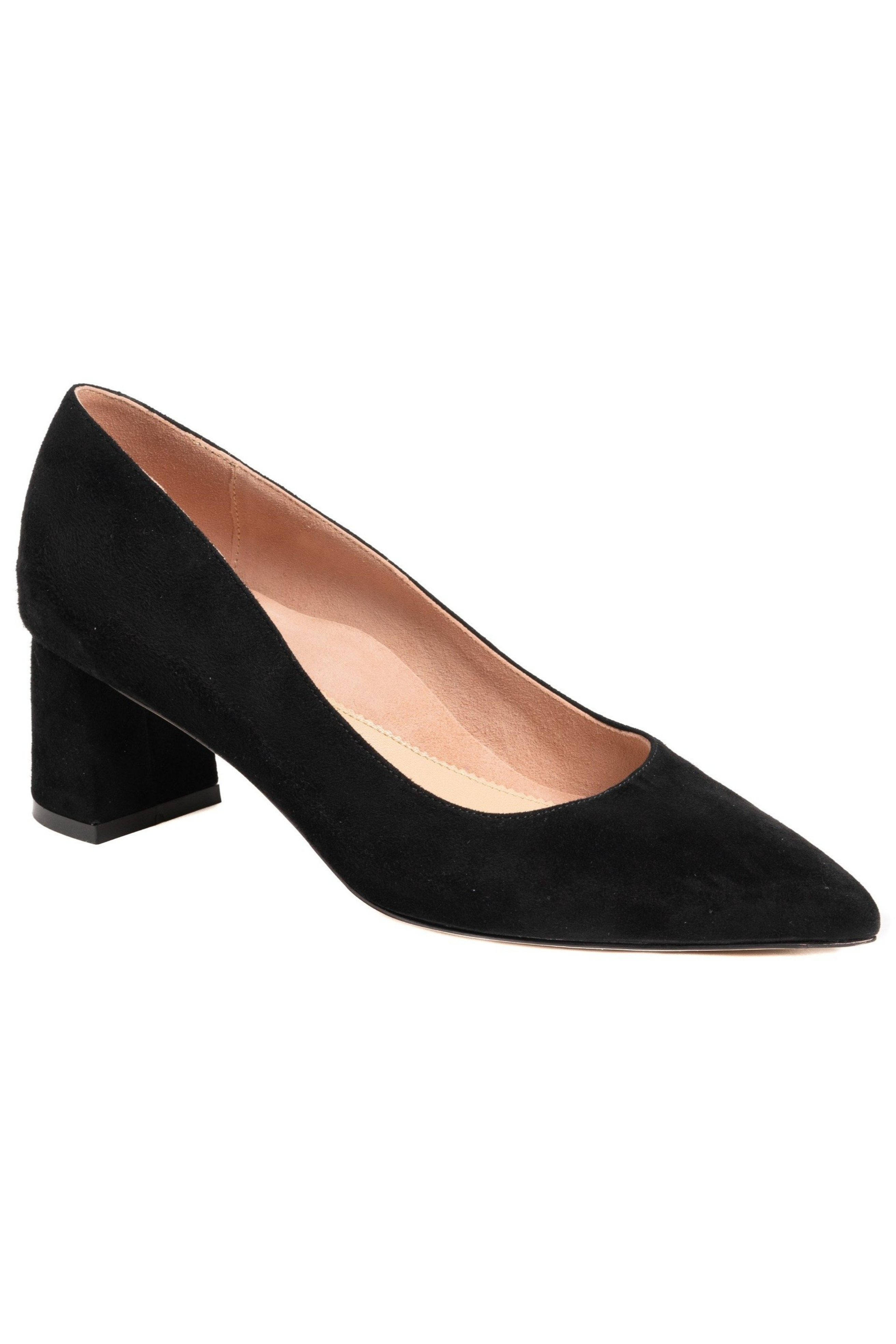 ALLY Shoes Lower Block Heel Pump, Alternate, color, Black Suede