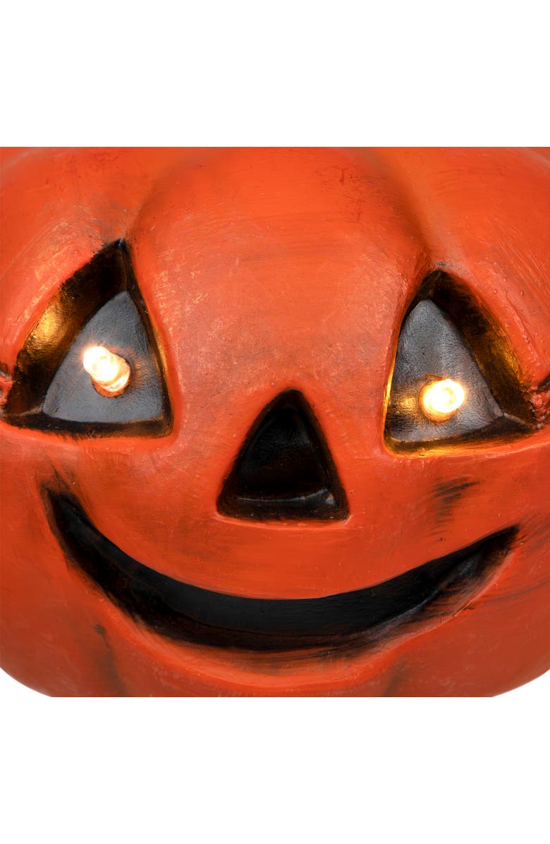 Northlight LED Lighted Jack-O-Lantern Outdoor Halloween Pathway Markers - 14.5" - Set of 3, Alternate, color, Orange
