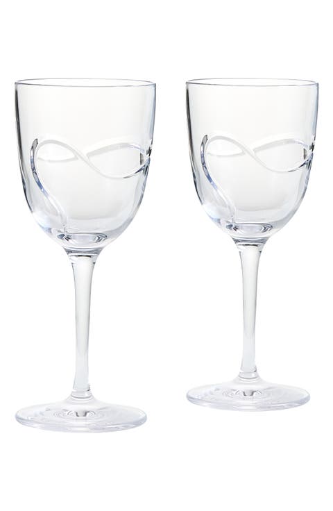 x Vera Wang Luxe Graphite Set of 2 Crystal Red Wine Glasses