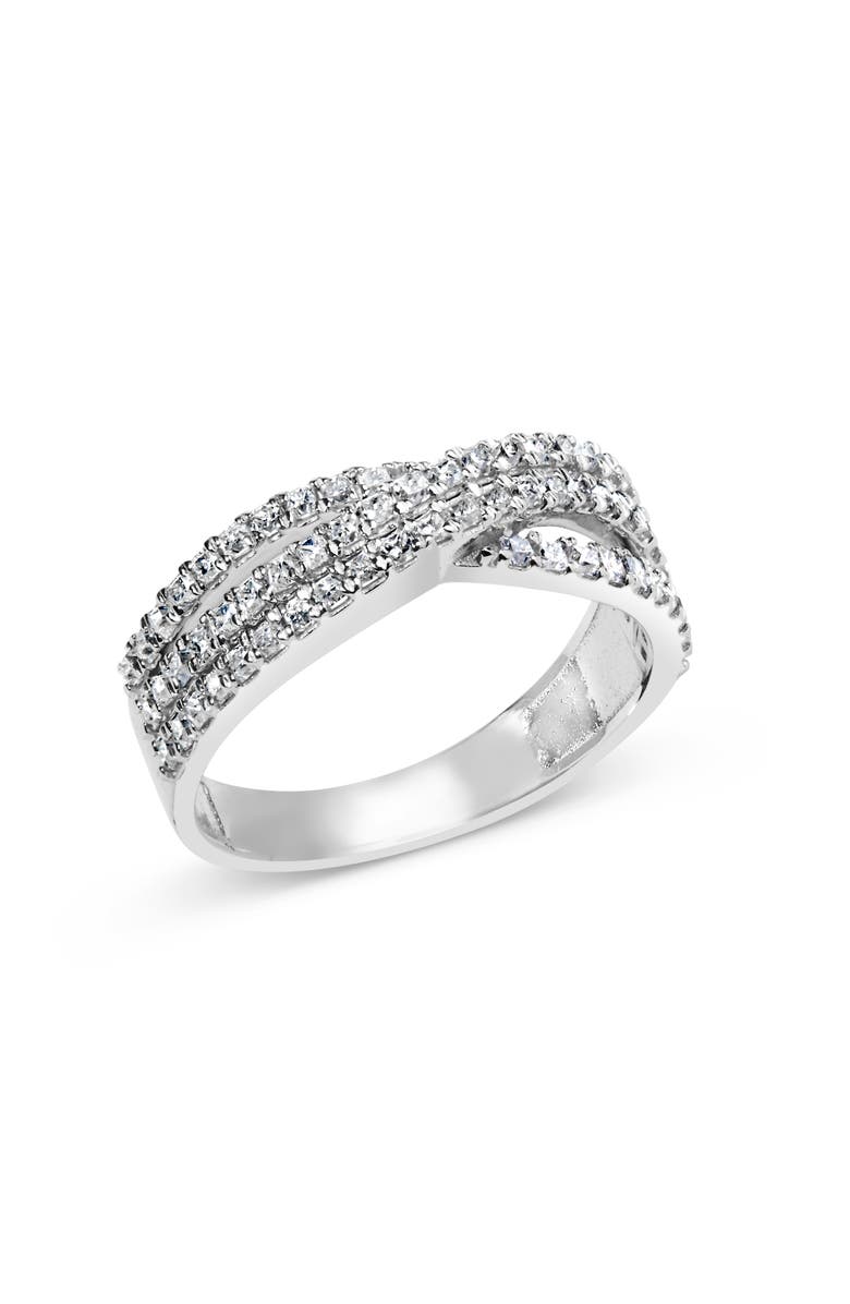 Haus of Brilliance 10K White Gold 3/4 Cttw Princess Natural Diamond Split Shank and Weave Band Ring, Alternate, color, White