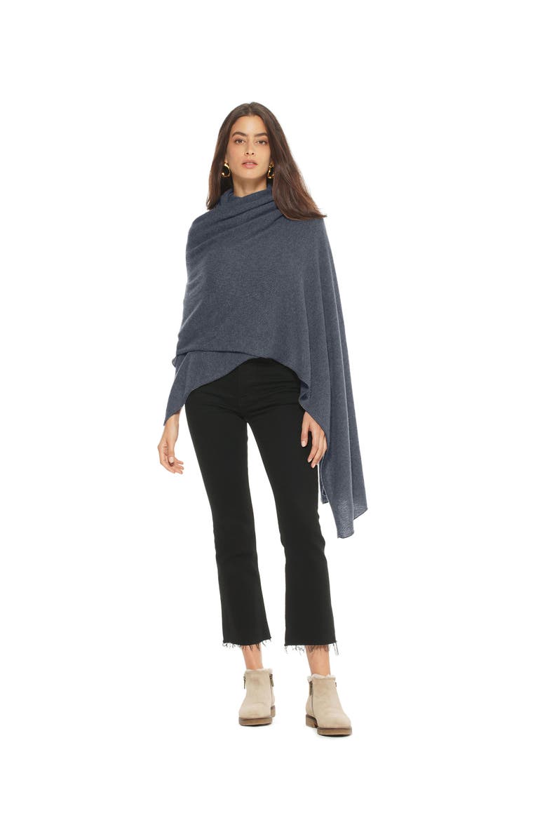 Monticelli Cashmere Pure Cashmere Feather-Light Maxi Wrap Stole, Alternate, color, Charcoal