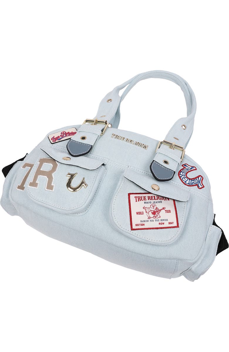 True Religion Multipatch Satchel Bag, Alternate, color, Light Blue