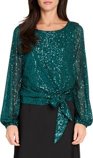 Tahari ASL Sequin Top