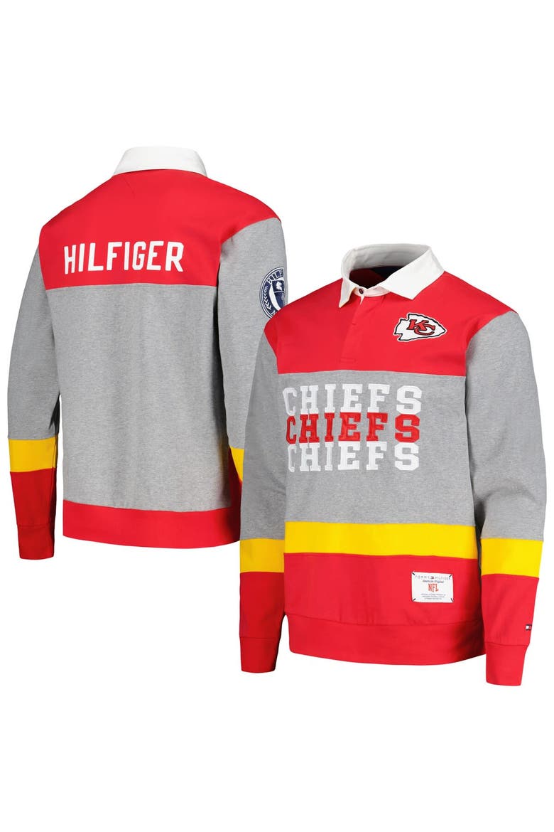 Men's Tommy Hilfiger Red Kansas City Chiefs Connor Oversized Rugby Long Sleeve Polo, Main, color, Red