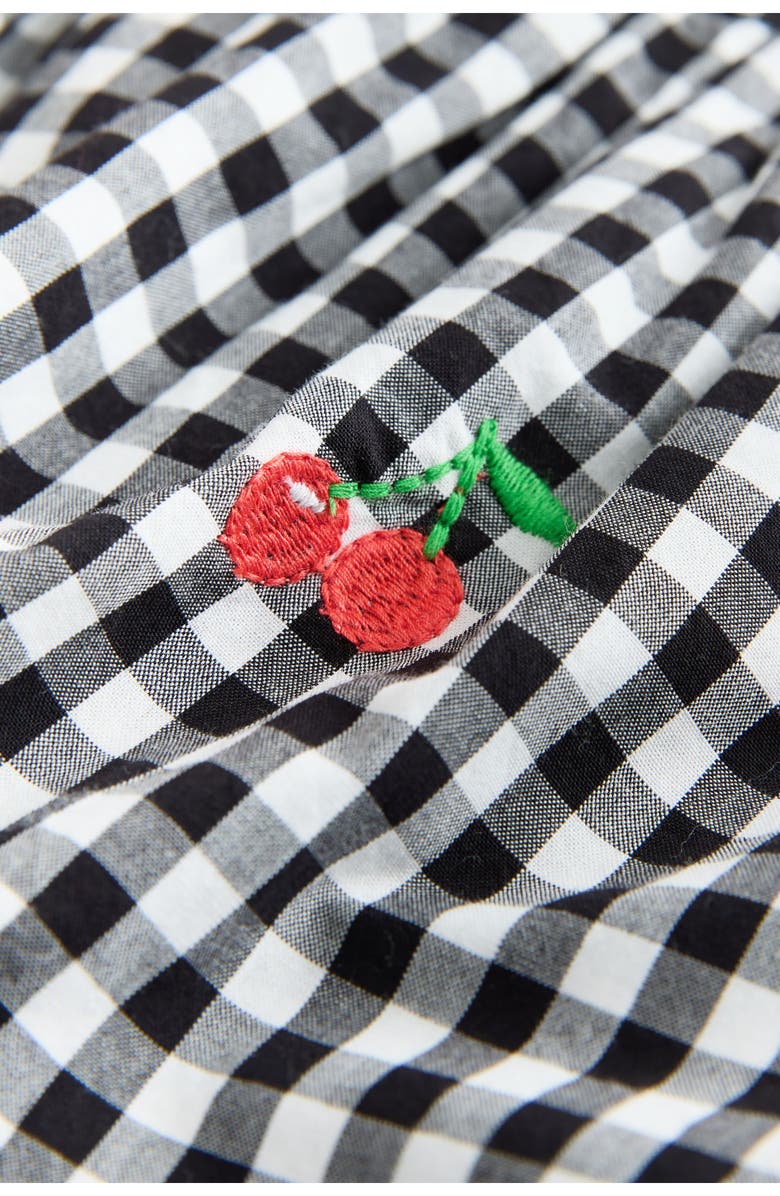 NEXT Kids' Gingham Embroidered Wide Leg Jumpsuit, Alternate, color, Black/ White/ Multi